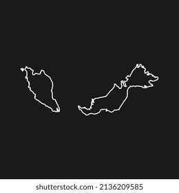 Map of Kuala Lumpur on Black Background