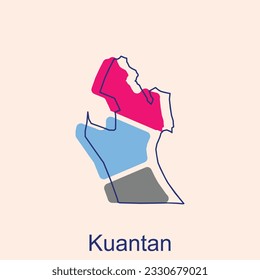 Map of Kuantan vector design template, World Map International vector template with outline graphic sketch style isolated on white background