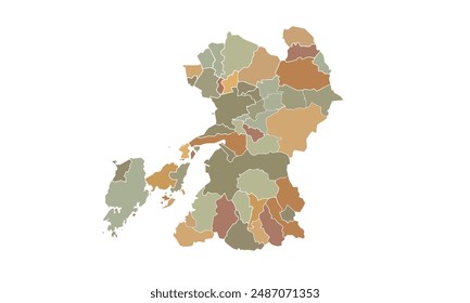 Map of for Kumamoto education,Travel worldwide, earth geography website layouts, background,study geography,work in graphics.Suitable for those interested in using illustrations Provinces in Japan