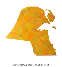 Map of Kuwait - Gold Polygonal Design For Your. Vector illustration eps 10.