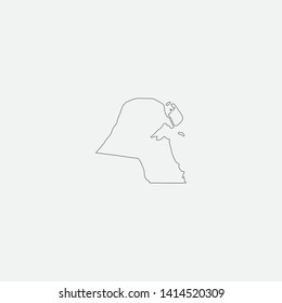 Map of Kuwait graphic element Illustration template