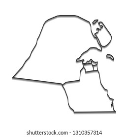 Map of Kuwait - High detailed on white background. Abstract design vector illustration eps 10.