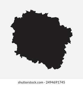 Map of Kuyavian Pomeranian Voivodeship -Poland outline silhouette graphic element Illustration template design
