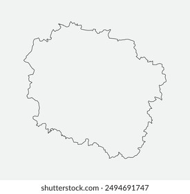 Map of Kuyavian Pomeranian Voivodeship -Poland outline silhouette graphic element Illustration template design
