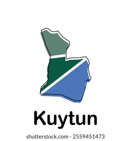 Map of Kuytun City Modern Simple Geometric, illustration vector design template
