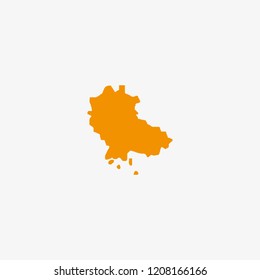 Map of Kymenlaakso - Finland Vector Illustration Silhouette Design
