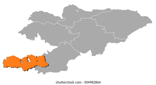Map - Kyrgyzstan, Batken