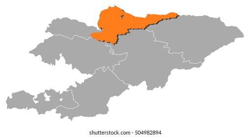 Map - Kyrgyzstan, Chuy