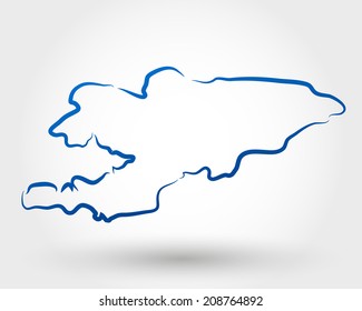 map of kyrgyzstan. map concept