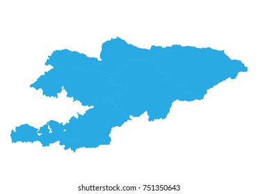 Map of kyrgyzstan. High detailed vector map - kyrgyzstan.