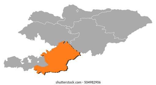 Map - Kyrgyzstan, Osh