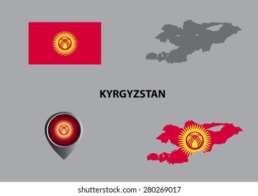 Map of Kyrgyzstan and symbol