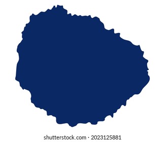 Map of La Gomera in blue colour