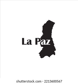 Map of La Paz Bolivia and black lettering design on white background