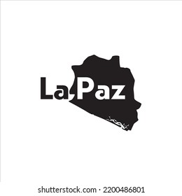 Map of La Paz El Salvador and black lettering design on white background