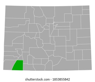 Map of La Plata in Colorado on white