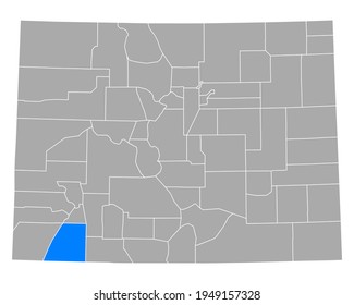 Map of La Plata in Colorado on white