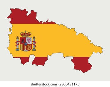 Map of La Rioja - Spain flag region outline silhouette graphic element Illustration template design
