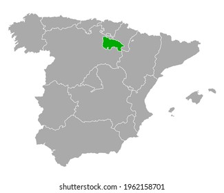 Map of La Rioja in Spain on white