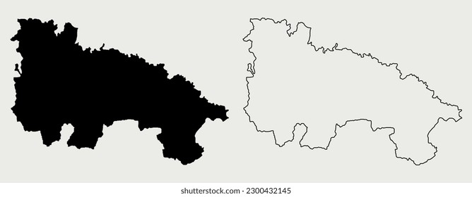 Map of La Rioja - Spain region outline silhouette graphic element Illustration template design
