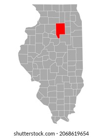 Map of La Salle in Illinois on white