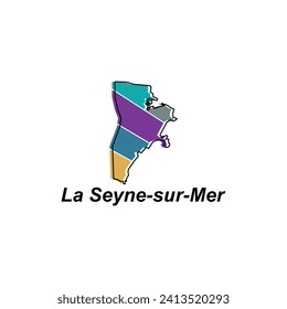 Map of La Seyne Sur Mer City colorful geometric modern outline, High detailed vector illustration vector Design Template, suitable for your company