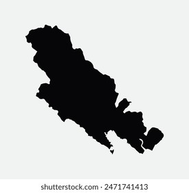 Map of La Spezia - Liguria - Italy outline silhouette graphic element Illustration template design
