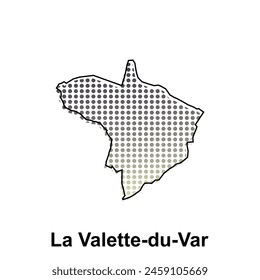 Map of La Valette du Var City with gradient color, dot technology style illustration design template, suitable for your company