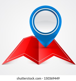 Map with label home pin isolated on white