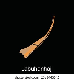 Map of Labuhanhaji City modern outline, High detailed vector illustration Design Template, suitable for your company