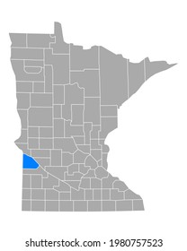 Map of Lac qui Parle in Minnesota on white