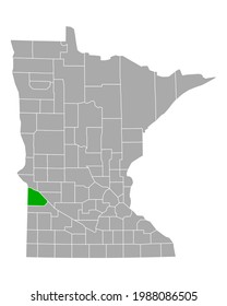 Map of Lac qui Parle in Minnesota on white