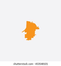 Map of Lafayette City Vector Illustration