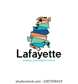 Map Of Lafayette Louisiana United States City Creative Design