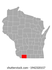 Map of Lafayette in Wisconsin on white
