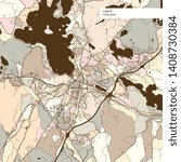 Map of Lahti Finland, art map print template. brown colored version for Apps, Print or web backgrounds.