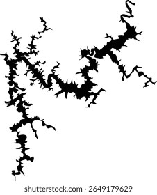 Map of Lake Allatoona Georgia USA Silhouette Flat Design
