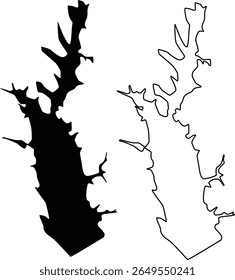 Mapa de Lake Arrowhead Georgia EUA Silhueta Flat Design