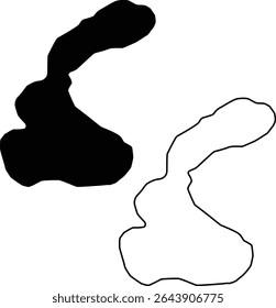 Map of Lake Aurora Florida USA Silhouette Flat and Outline Design