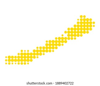 Map of Lake Balaton on white