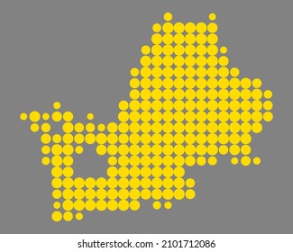 Map of Lake Chiemsee on gray