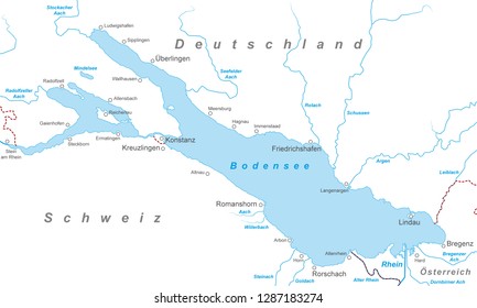 Map of the Lake Constance (with german inscription)