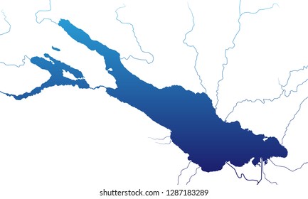 Map of the Lake Constance (with german inscription)