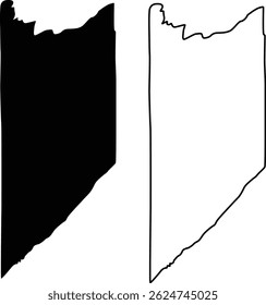 Map of Lake County Minnesota USA Silhouette Flat And Outline Design
