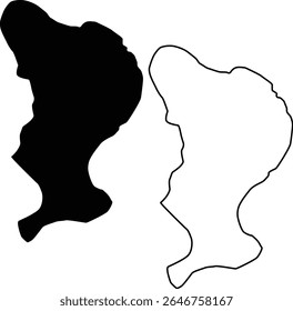 Map of Lake Effie Florida USA Silhouette Flat and Outline Design