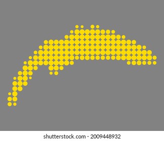 Map of Lake Geneva on gray