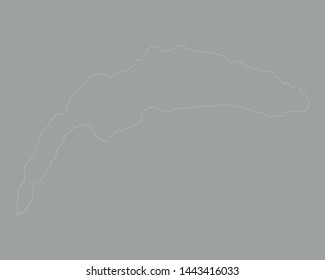 Map of Lake Geneva on grey