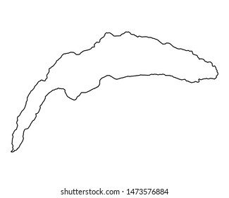 Map of Lake Geneva on white