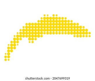 Map of Lake Geneva on white