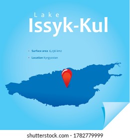 Map Lake Issykkul Vector Illustration Stock Vector (Royalty Free ...